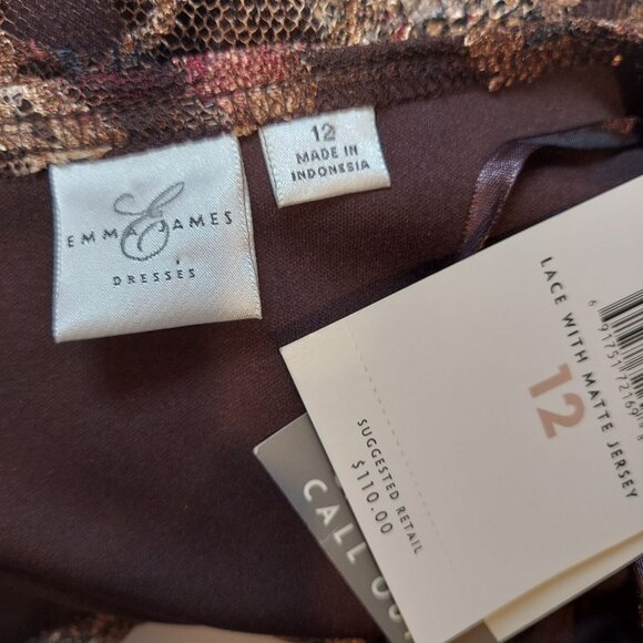 Emma James blouse Womens 12 Faux wrap lined sheer overlay classy career office - Picture 10 of 12